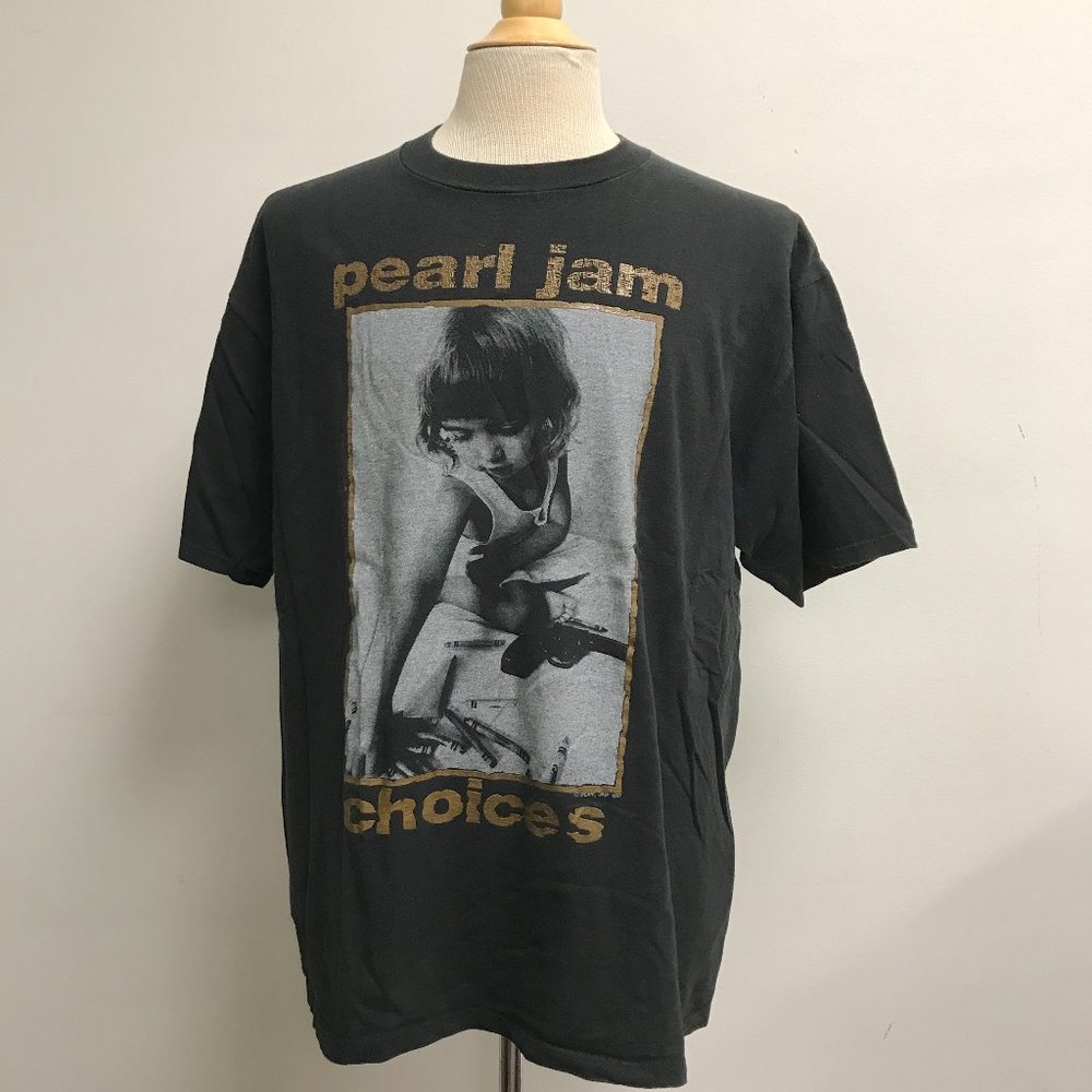 Pearl Jam 1992 90s Vintage Choices Nice Man kids crayons guns graphic rare